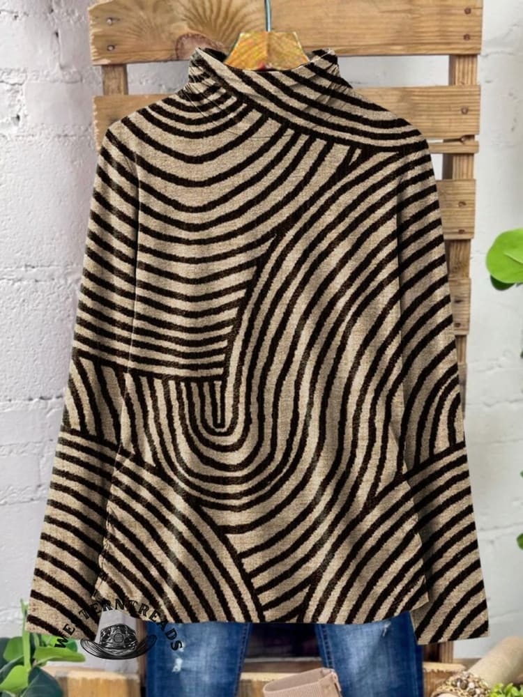 🔥Hot Sale🔥Vintage Hand Drawn Circle Line Print CasualSweatshirt