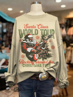 Vintage Christmas Art Print Casual Cotton Sweatshirt