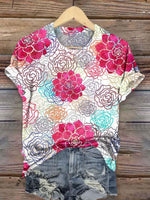 Vintage Flower Art Print T-shirt