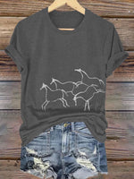 Horse art Print T-shirt