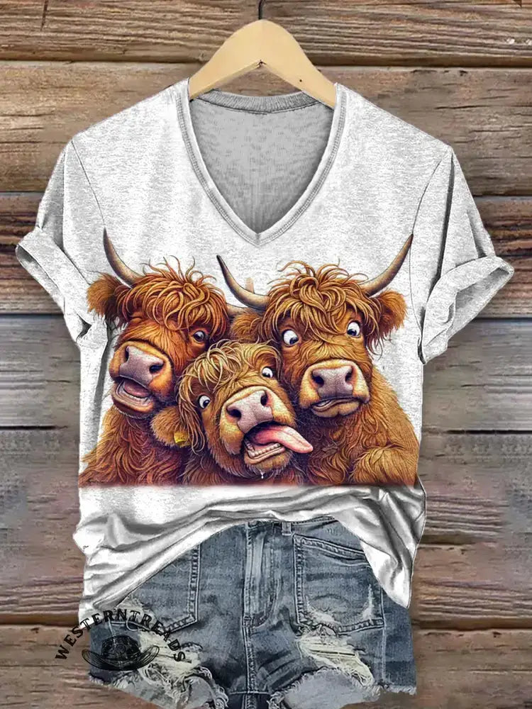 Funny Cow Art Print Classic Short-sleeved T-shirt