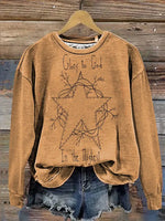 Simple Stars Art Print Casual Cotton Sweatshirt