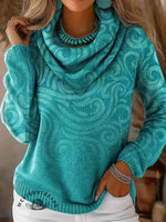 Women's Vintage Printed Casual Long Sleeve Sweater