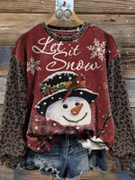 Retro Leopard Print Christmas Sweatshirt