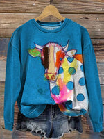 Vintage Farm Animals Art Print Casual Cotton Sweatshirt