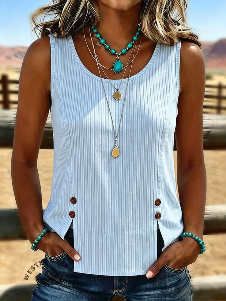 Women's Vintage Patchwork Casual Sleeveless Vest