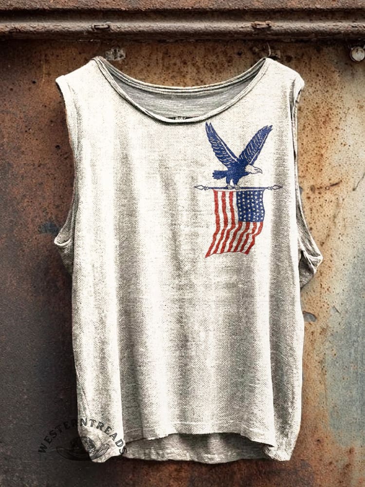 Women's Vintage Independence Day Print Casual Tank Top
