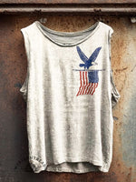 Women's Vintage Independence Day Print Casual Tank Top