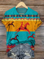 Color Horse Print T-shirt