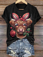 Cow Print Casual T-shirt