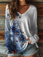 Vintage Flowers Art Print Classic Short-sleeved T-shirt