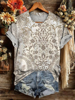 Vintage Art Print Casual T-shirt