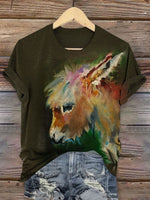 Vintage Art Print Casual T-shirt