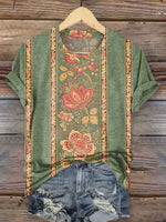 Vintage Flower Art Print T-shirt