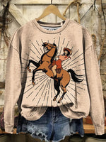 Women's Western Art Print Casual Sweatshirt