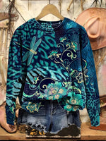 Vintage Art Print Casual Cotton Sweatshirt