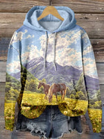 Horse Art Print Casual Hoodie Sweatshirt