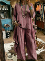 Vintage Abstract Art Print Casual Suit