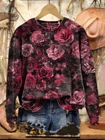 Vintage Flower Art Print Sweatshirt