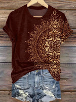 Vintage Print Casual T-shirt