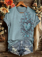 Vintage Art Print Casual T-shirt