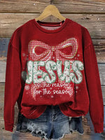 Jesus is The Reason For The Season Print Casual Sweatshirt