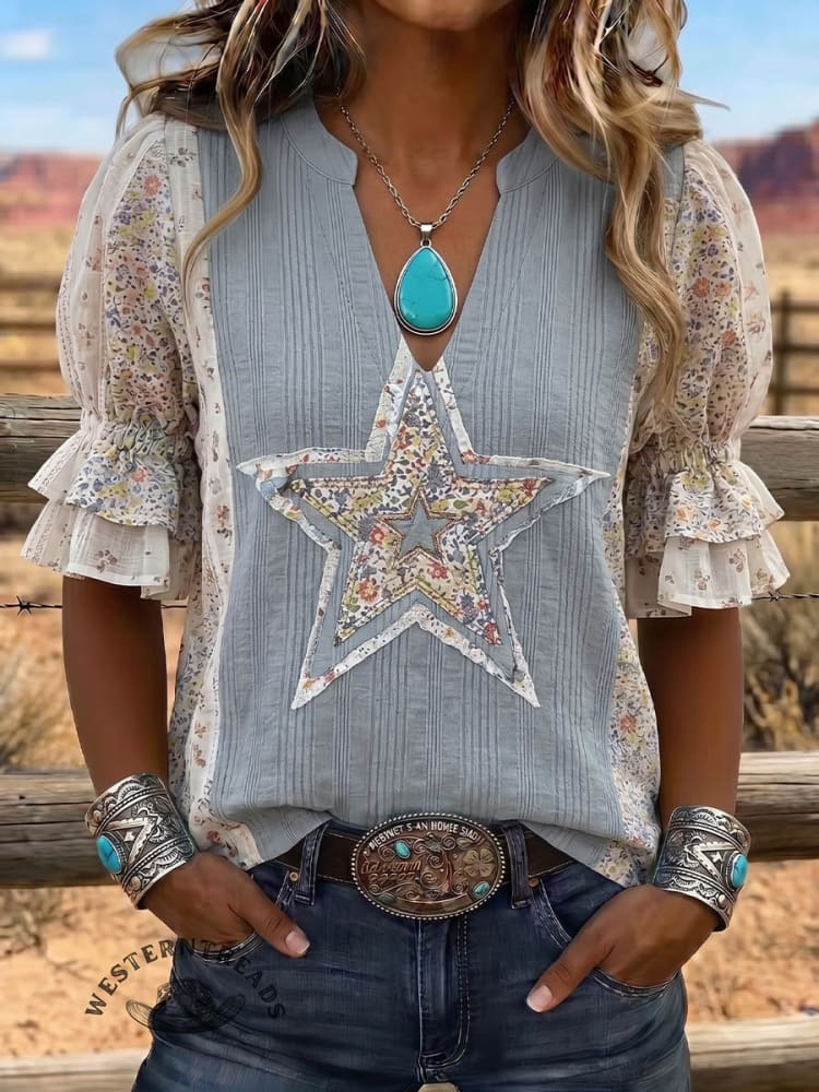 Vintage Art Independence Day Appliqué Embroidery Design Shirt