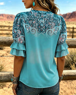 Vintage Art Print Comfortable Summer Fabrics Casual Shirt