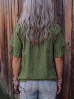 Women's Summer Sleeveless V Neck Ruffled Blouse