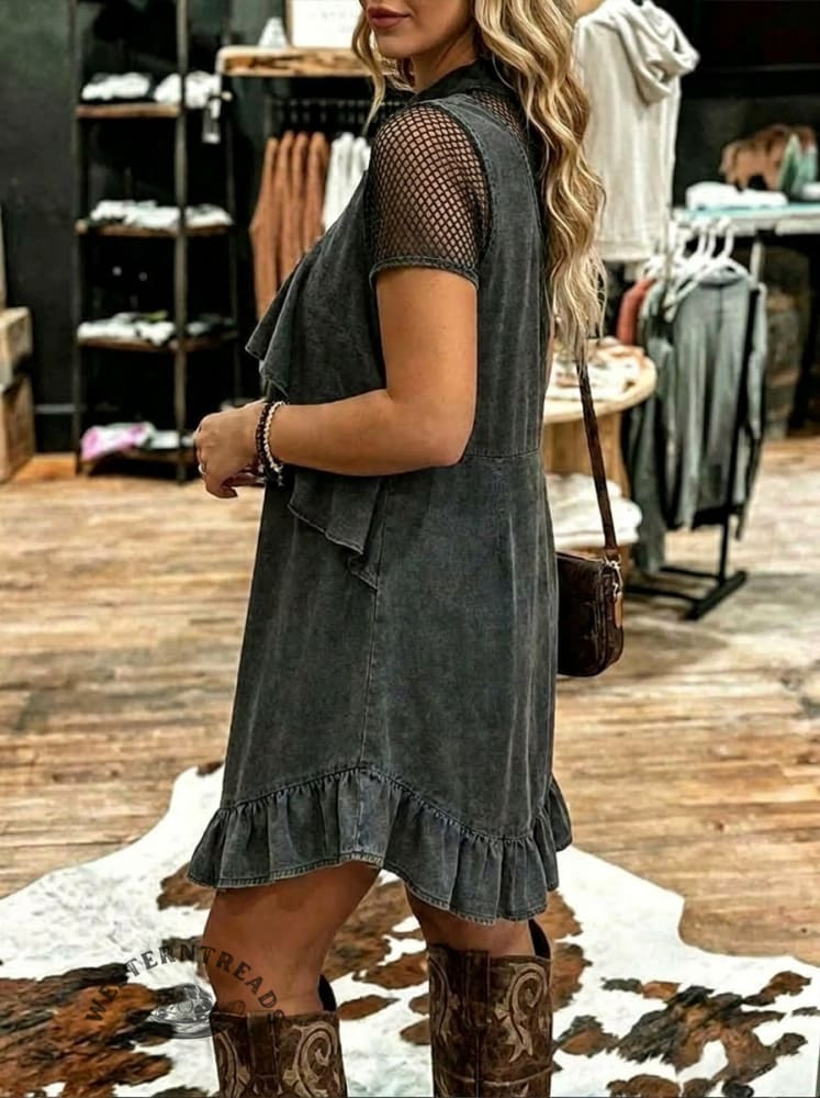 Boho Fishnet Tiered Dress
