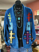 Women's Vintage Aztec Print Casual Sweater