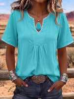 Vintage Art Patchwork Comfortable Summer Fabrics Casual Shirt