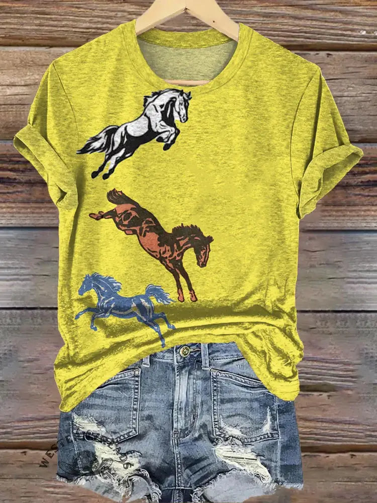 Simple Horse Patchwork Art Print T-shirt