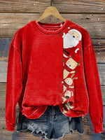 Santa Claus and animals Casual Cotton Sweatshirt