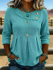 Women's Solid Color 3/4 Sleeve Casual Shirt
