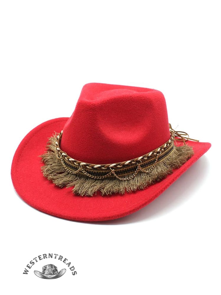 Retro Fringed Felt Hat