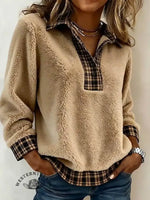 Vintage Plaid Print Casual Top