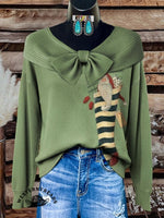 Vintage Socks and Santa Claus Casual Cotton Sweatshirt