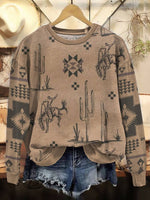 Aztec Print Casual Cotton Sweatshirt