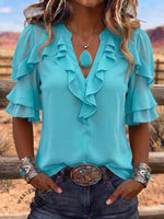 Vintage Art Patchwork Comfortable Summer Fabrics Casual Shirt
