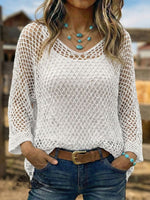 Vintage Western Art Soft Casual Crocheted Shirt
