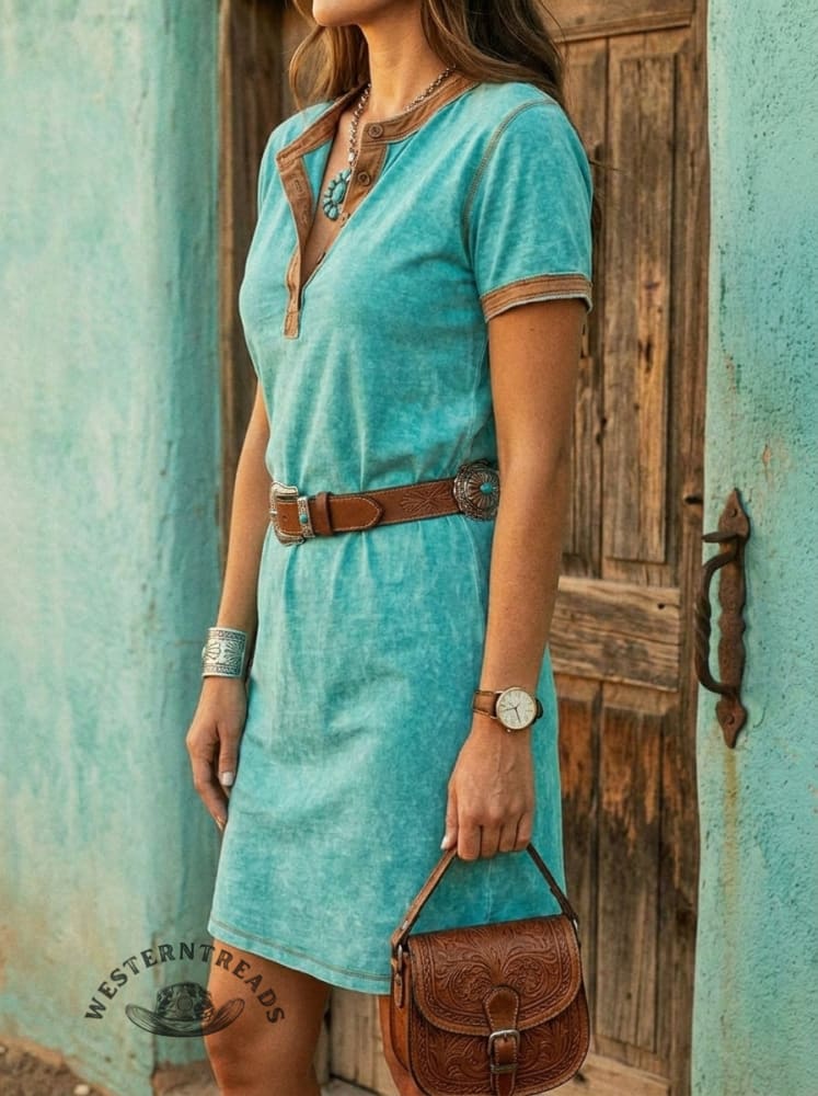 Women's Retro Contrast Casual Dress