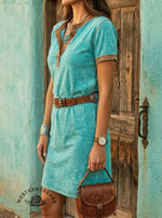 Women's Retro Contrast Casual Dress