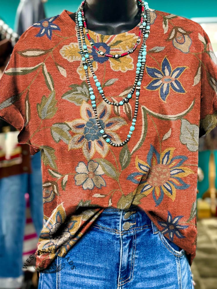 Vintage Art Print Classic Short-sleeved T-shirt