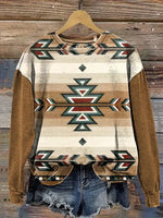 Retro Aztec Pattern Art Print Casual Sweatshirt