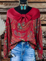 Vintage Paisley Art Print Casual Cotton Sweatshirt