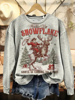 Western Christmas Art Print Casual Sweatshirt