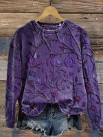 Vintage Flowers Art Print Cotton Sweatshirt