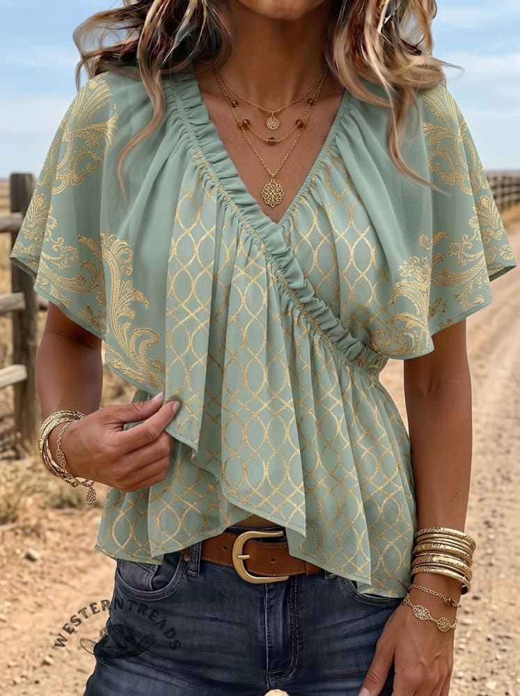 Vintage Floral Print Comfortable Summer Fabrics Casual Shirt