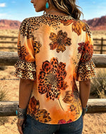 Vintage Floral Art Print Comfortable Summer Fabrics Casual Shirt
